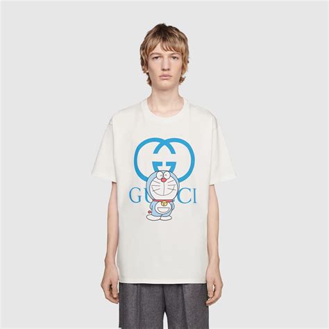 象牙色Doraemon x Gucci寬身T恤 .